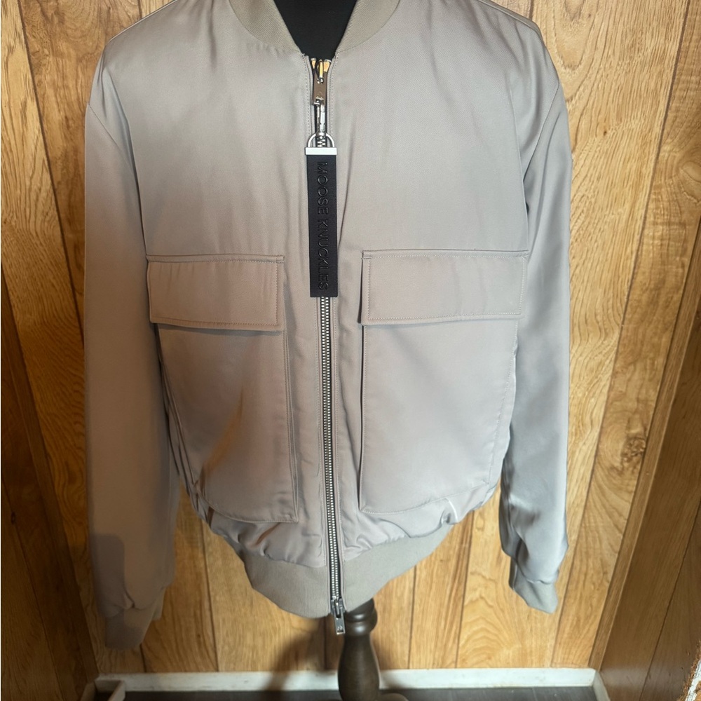 Moose Knuckles Gray Bomber Jacket